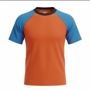 Lands' End Orange/Blue Colorblock Swimshirt XL Husky 14H-16H NWOT Rashguard